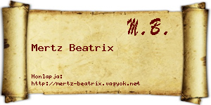 Mertz Beatrix névjegykártya